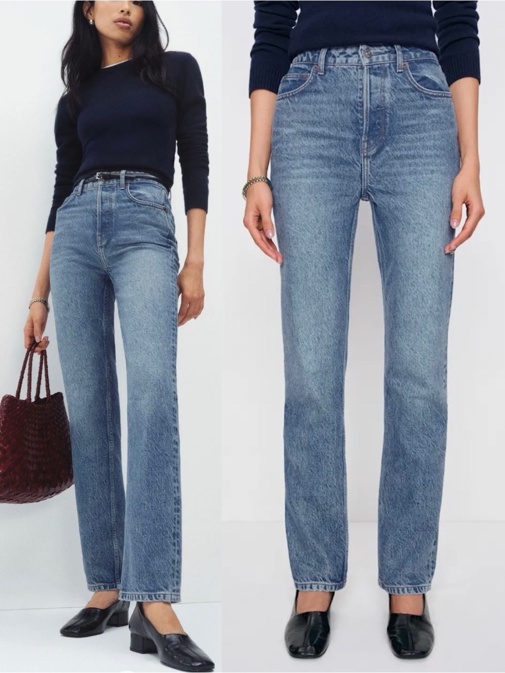 REFORMATION Jeans Cynthia High-Rise Straight Leg Colorado Blue Size 24
